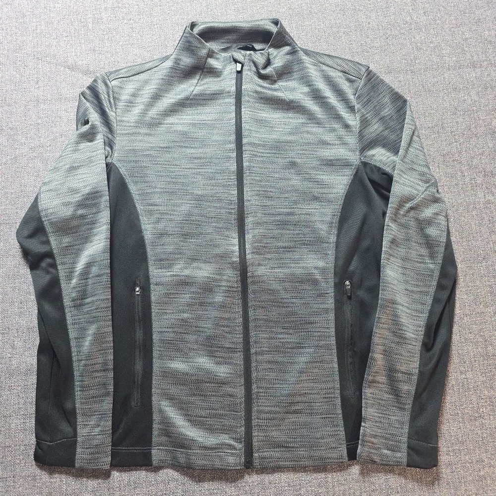 North End Gray Mock Neck Full Zip Long Sleeve Light Track Jacket MEDIUM